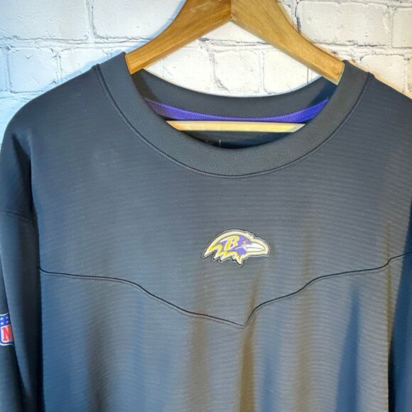 NFL On field Baltimore Ravens Shirt XXL Black Long Sleeve Pullover Crew Neck - Picture 2 of 9